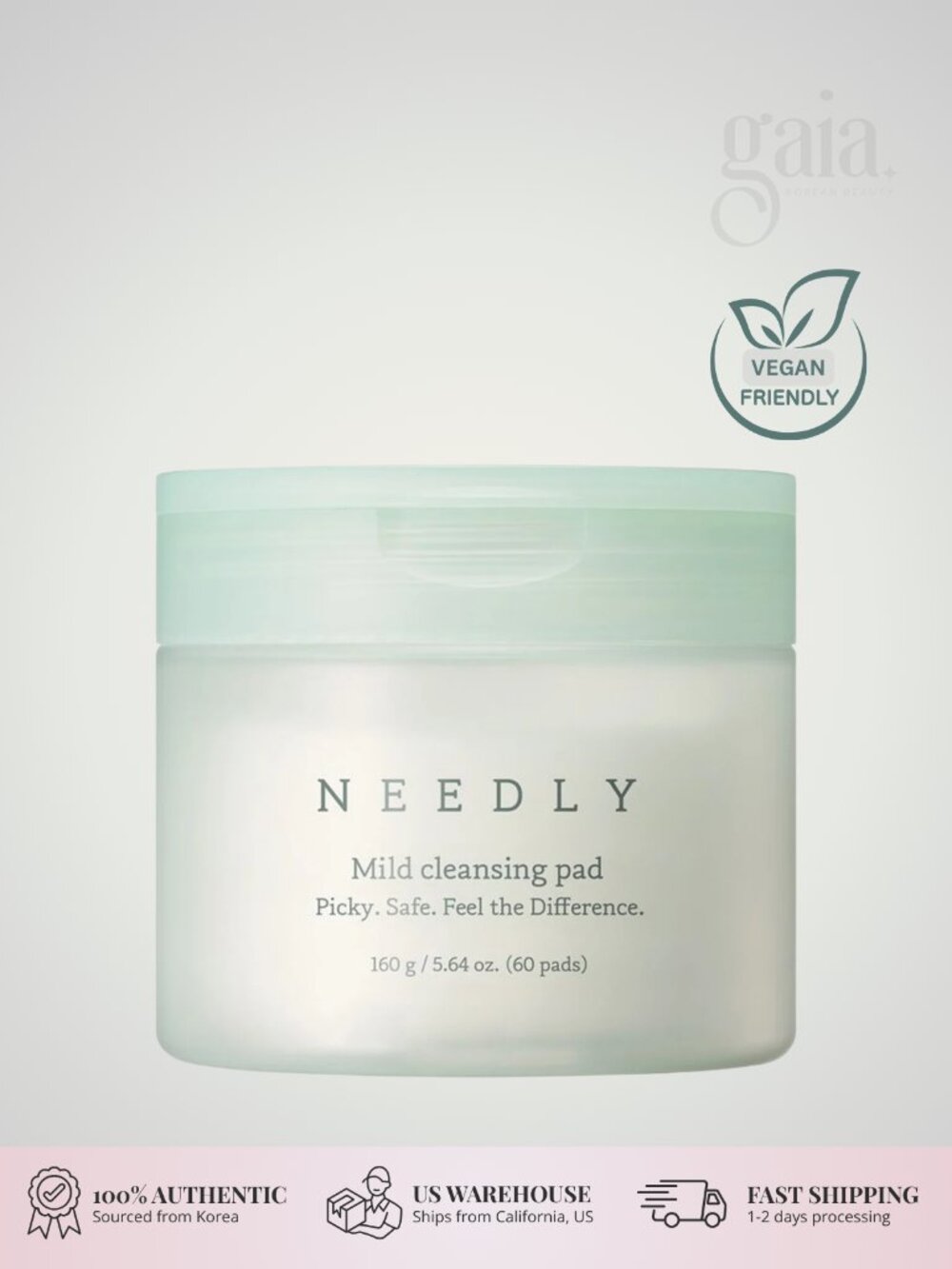 NEEDLY Mild Cleansing Pad 60 Pads Gentle Exfoliating Toner Pads Sensitive Skin